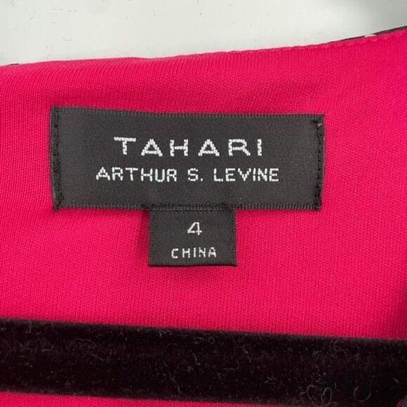 Tahari ASL ruched Twist‎ Dress Scoop Neck geometric flattering  size 4 - Picture 3 of 9